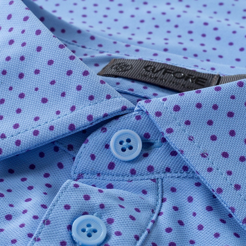 Brand New! G/Fore Men's Dots Polo: Vista Blue