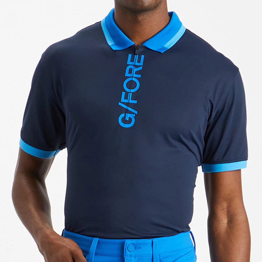 G/Fore Men's Logo Quarter Zip Polo: Twilight