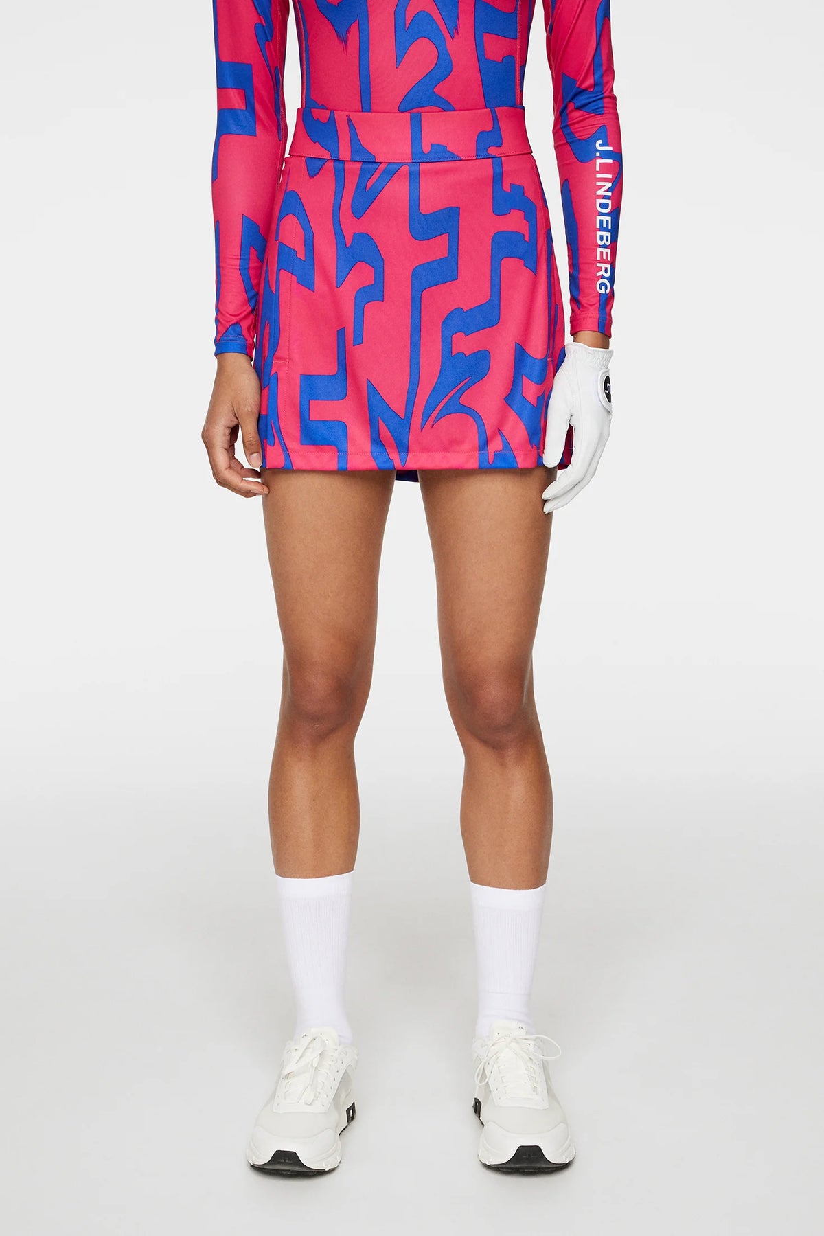Brand New! J Lidegerg Women's Amelie Mid Print Skirt: Glitch Bridge Pink