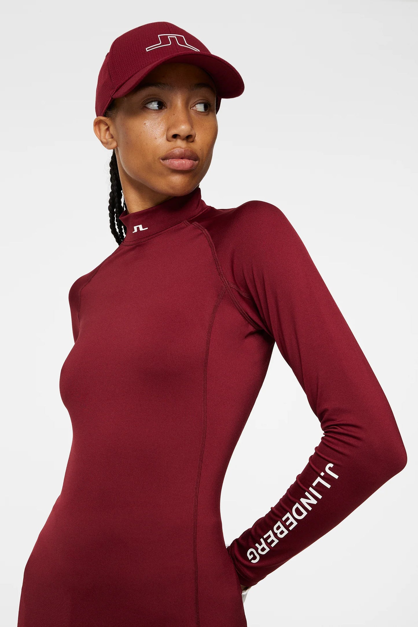 2024 J. Lindeberg Women's Asa Soft Compression Top: Cabernet