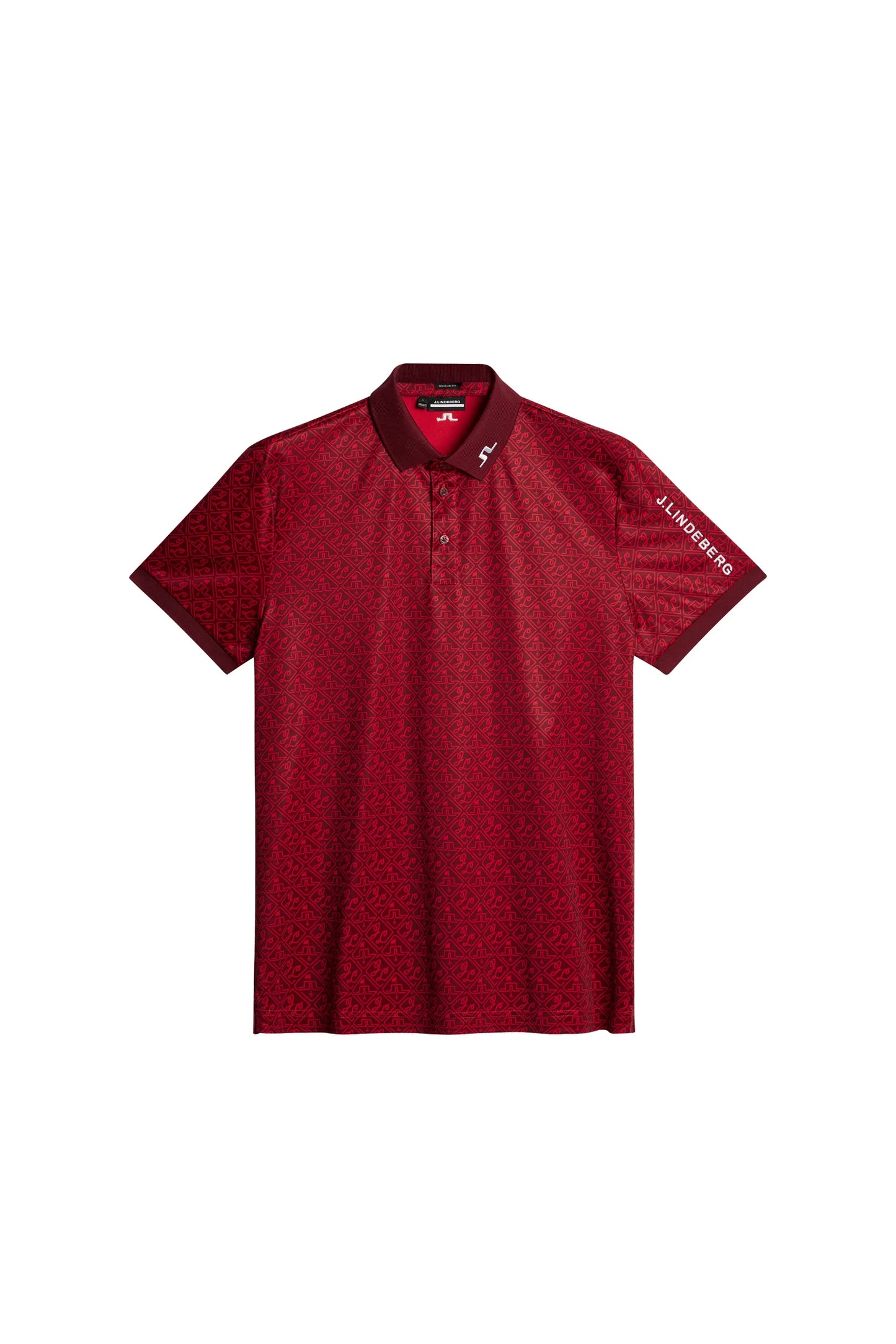 Brand New! J.Lindegerg Tour Tech Reg Fit Print Polo: House of JL Red