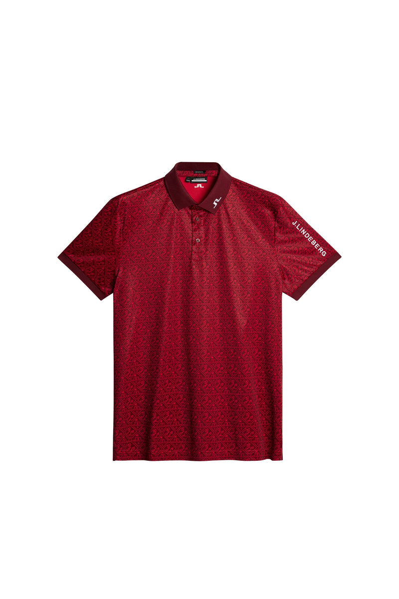 Brand New! J.Lindegerg Tour Tech Reg Fit Print Polo: House of JL Red