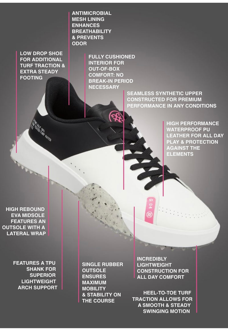Brand New! G/Fore Women's G.112 P.U. Leather Kiltie Golf Shoes: Snow/Twilight