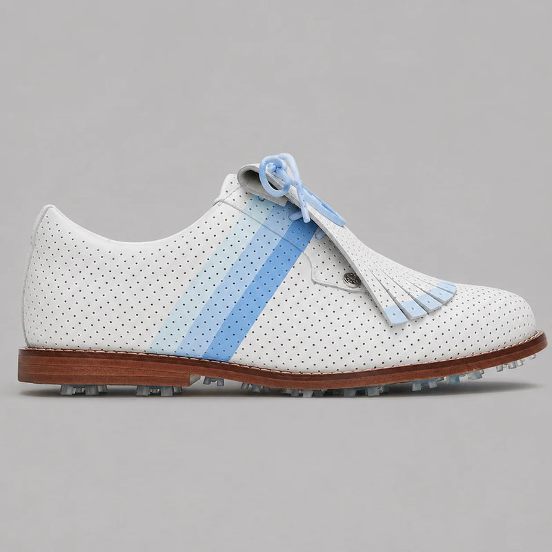 Brand New! G/Fore Women's Gallivanter Leather Luxe Sole Kiltie Golf Shoes - Snow