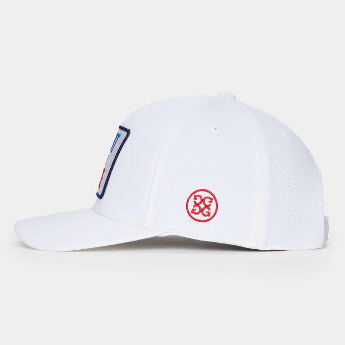 2023 G/Fore "Shut Your Face" Stretch Twill Snapback Hat - Snow