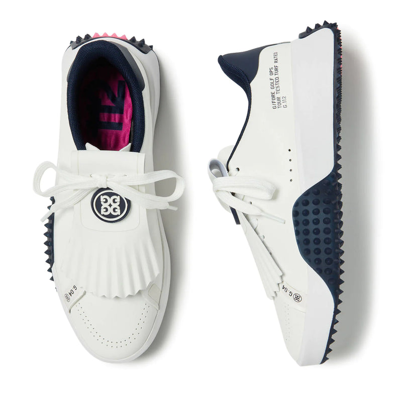 Brand New! G/Fore Women's G.112 P.U. Leather Kiltie Golf Shoes: Snow/Twilight