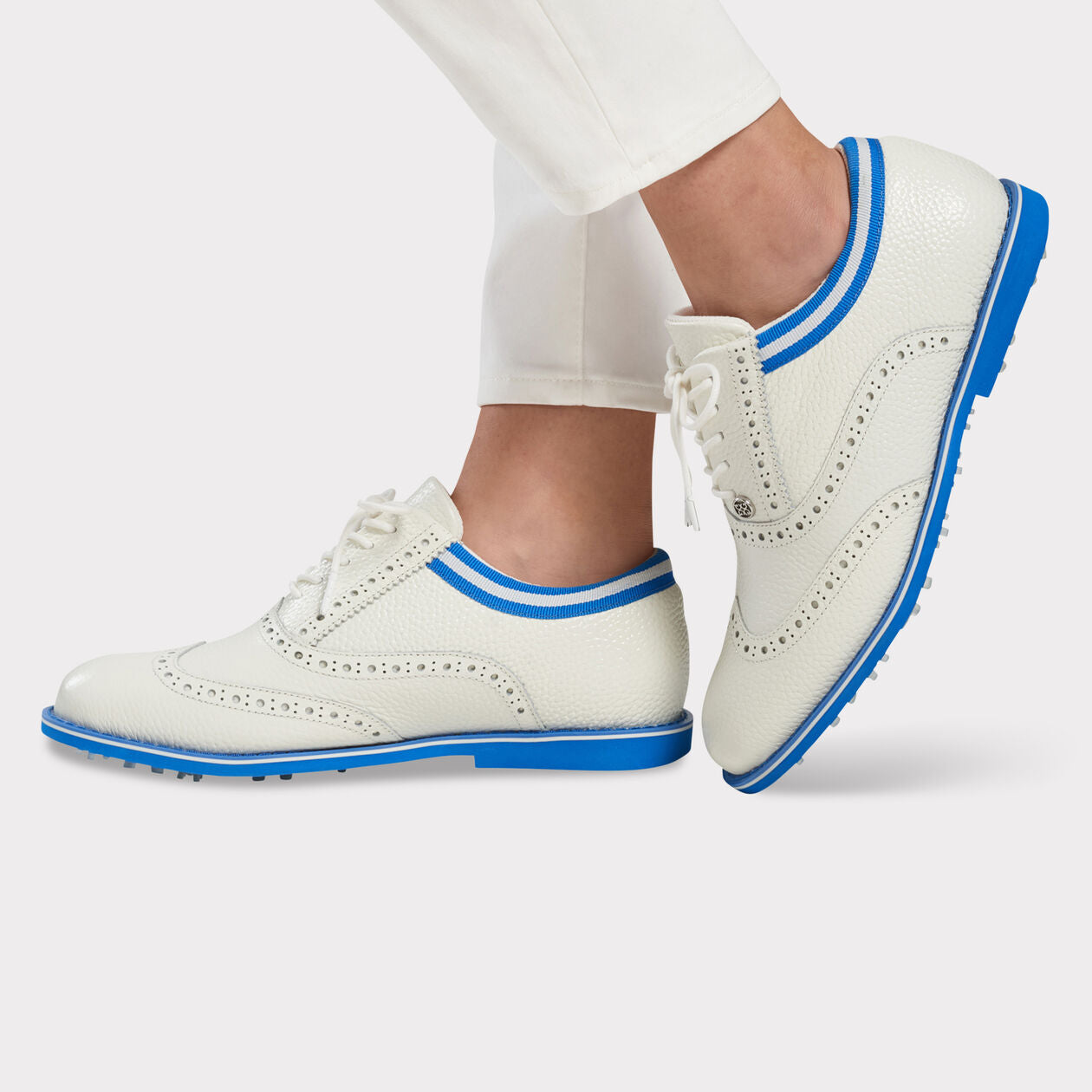 G/Fore Women's Grosgrain Brogue Gallivanter Golf Shoes - Snow/Racer