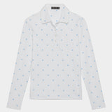 G/Fore Women's Stars Tech Jersey Long Sleeve Polo: Snow