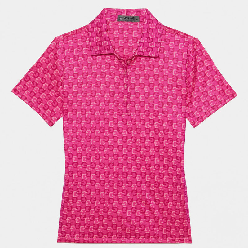 G/Fore Women's Mini G's Tech Jersey Short Sleeve Polo: Sorbet