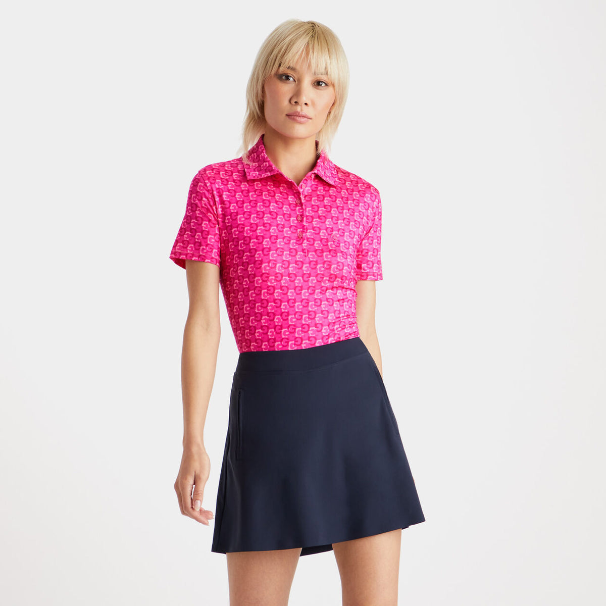 G/Fore Women's Mini G's Tech Jersey Short Sleeve Polo: Sorbet