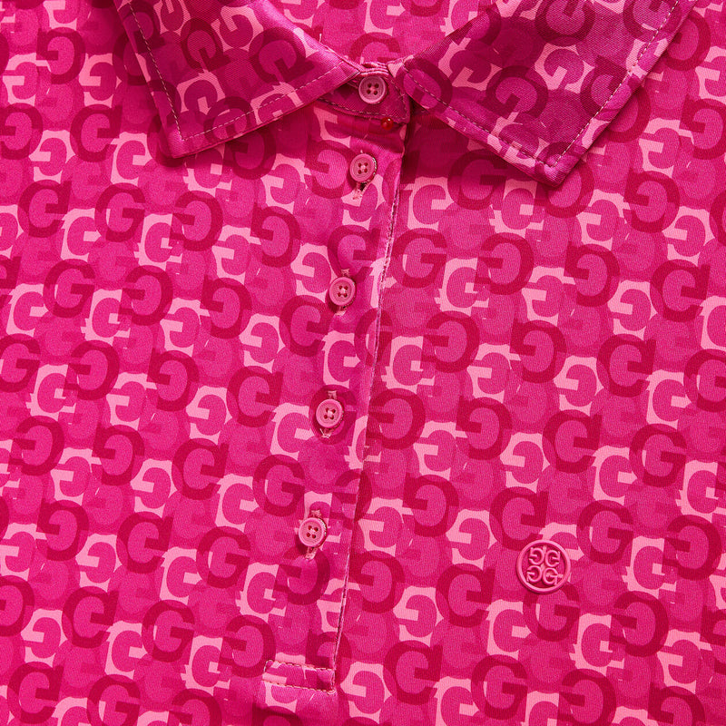 G/Fore Women's Mini G's Tech Jersey Short Sleeve Polo: Sorbet