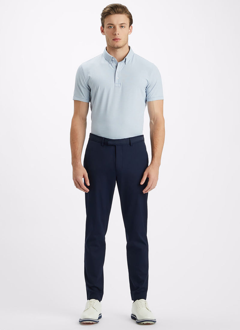G/Fore Men's Feeder Stripe Tech Jersey Golf Polo: Fjord