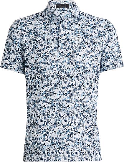 G/Fore Men's Botanic Garden Tech Jersey Modern Spread Collar Polo: Ink