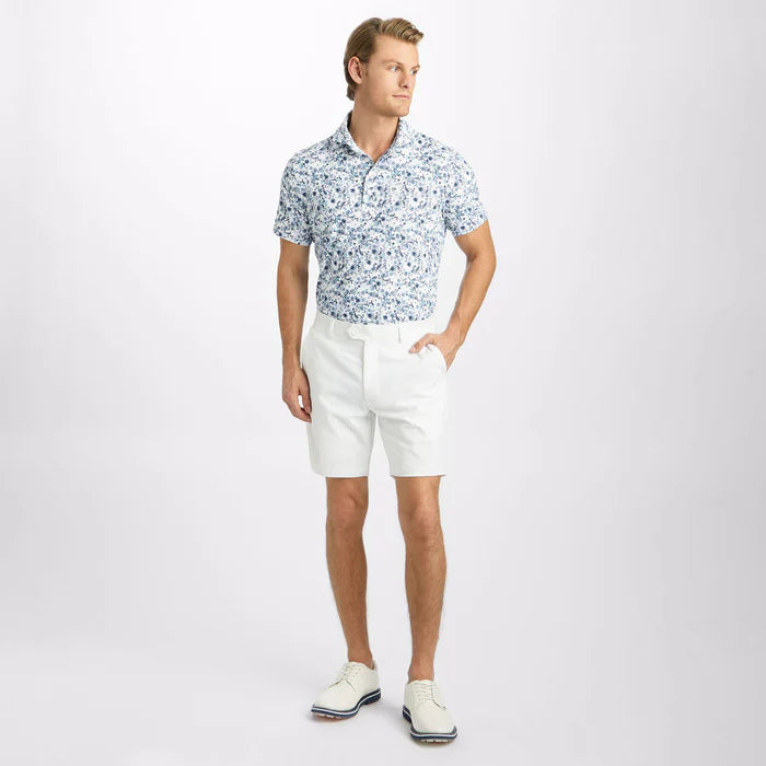 G/Fore Men's Botanic Garden Tech Jersey Modern Spread Collar Polo: Ink