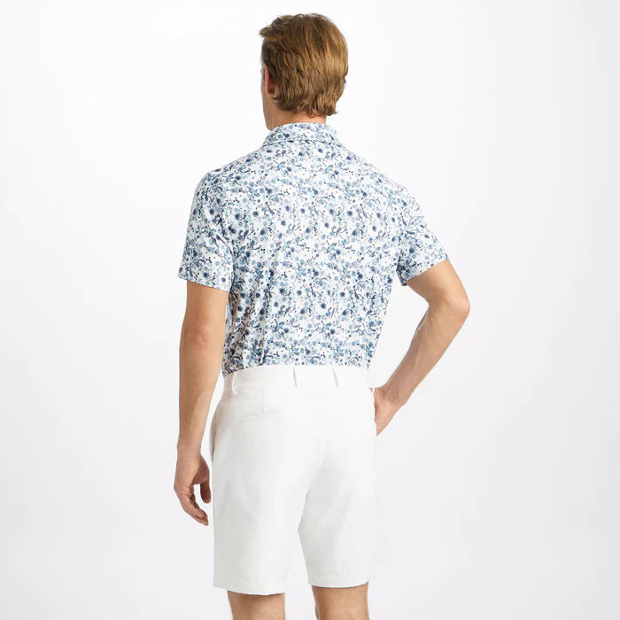 G/Fore Men's Botanic Garden Tech Jersey Modern Spread Collar Polo: Ink