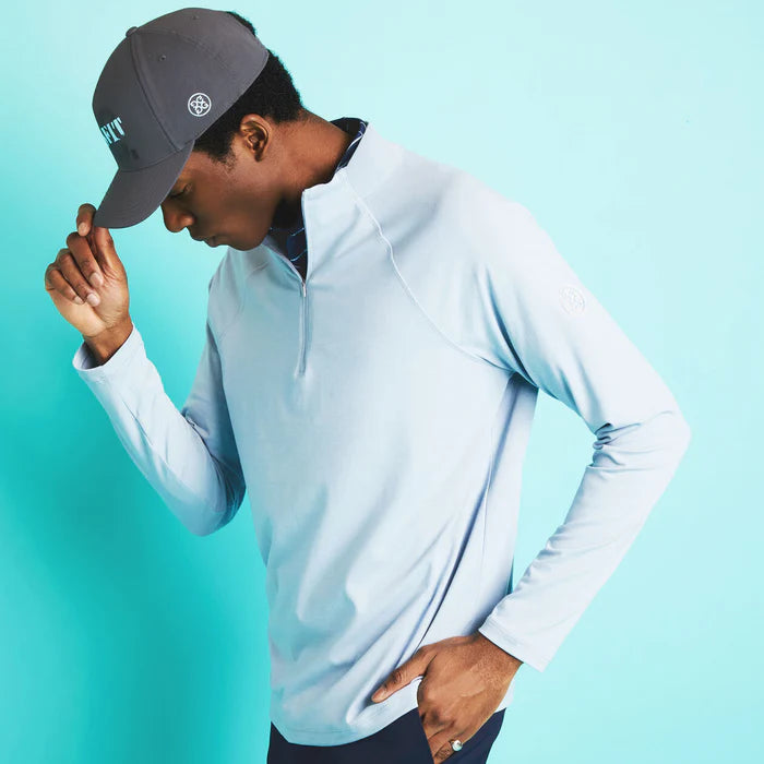 G/Fore Men's Luxe Quarter Zip Mid Layer: Drizzle