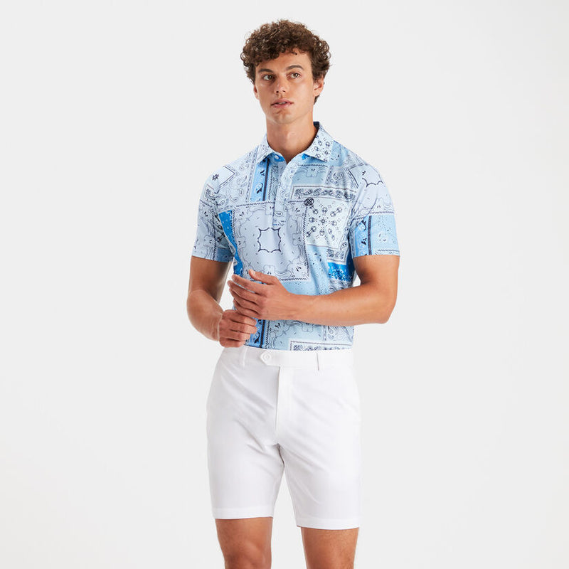 G/Fore Men's Bandana Tech Pique Slim Fit Polo: Sky