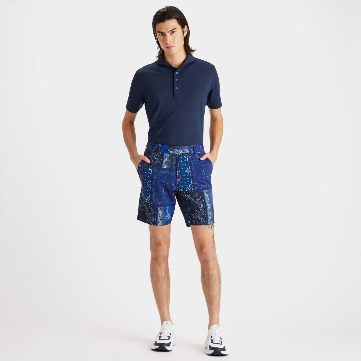 Brand New! G/Fore Men's Bandana Print Maverick 4-Way Stretch Short: Twilight