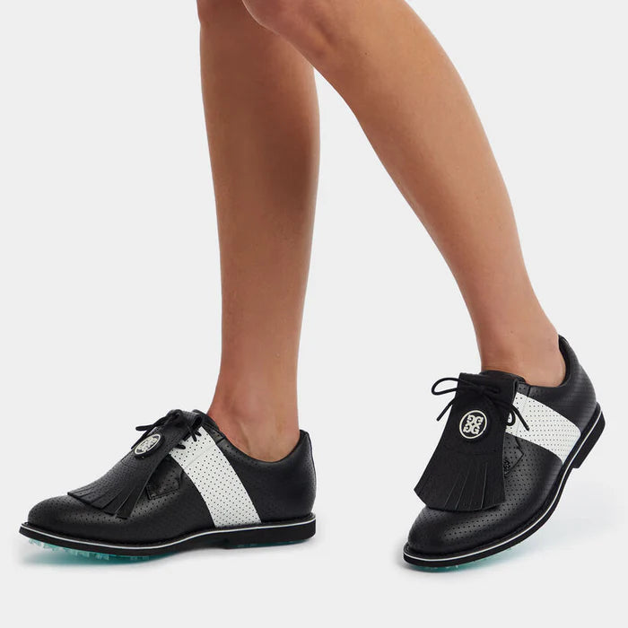 Brand New! G/Fore Women's Gallivanter Perforated Leather Kiltie Golf Shoes - Onyx