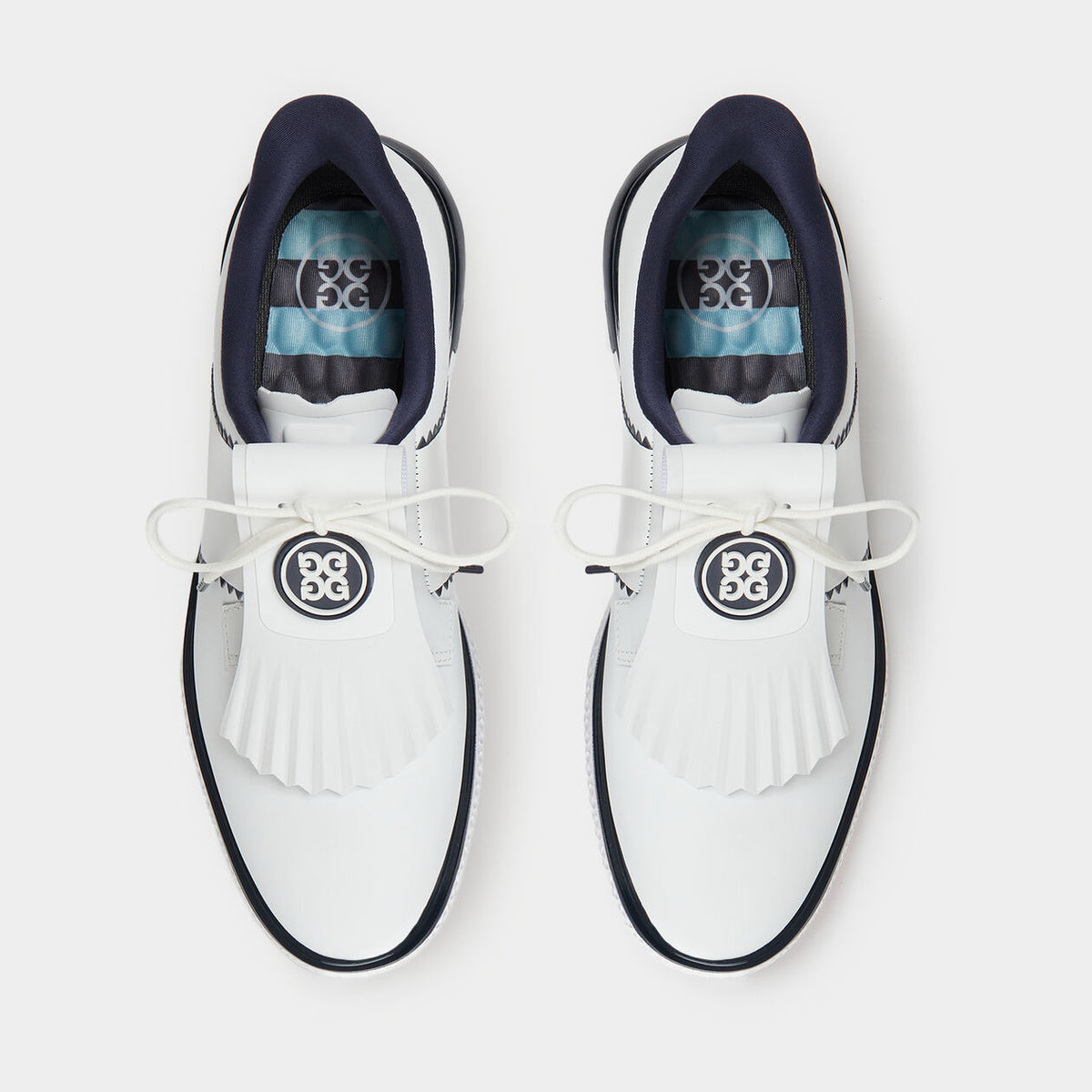 Brand New! G/Fore Women's Gallivan2r Side Stripe Kiltie Golf Shoes: Snow/Twilight