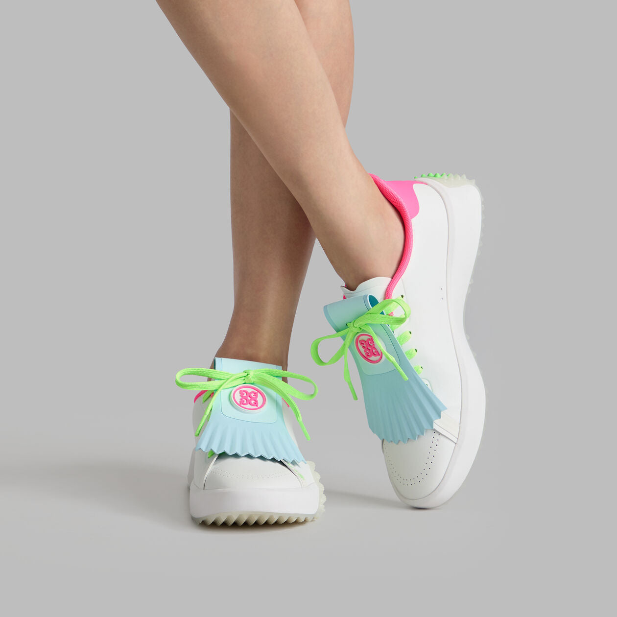 2025 G/Fore Women's G.112 Kiltie Golf Shoes: Snow/Multi