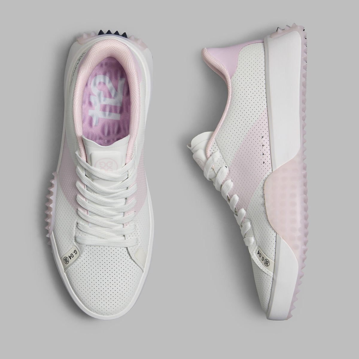Brand New! G/Fore Women's G.112 Perforated Saddle Stripe Golf Shoes: Snow/Blush