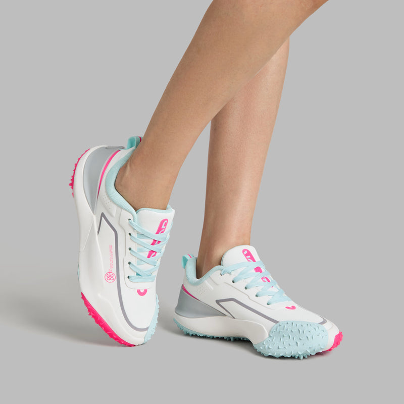 Nouveau ! Chaussures de golf G/FORE édition limitée G/18 pour femme – Snow/Knockout Pink