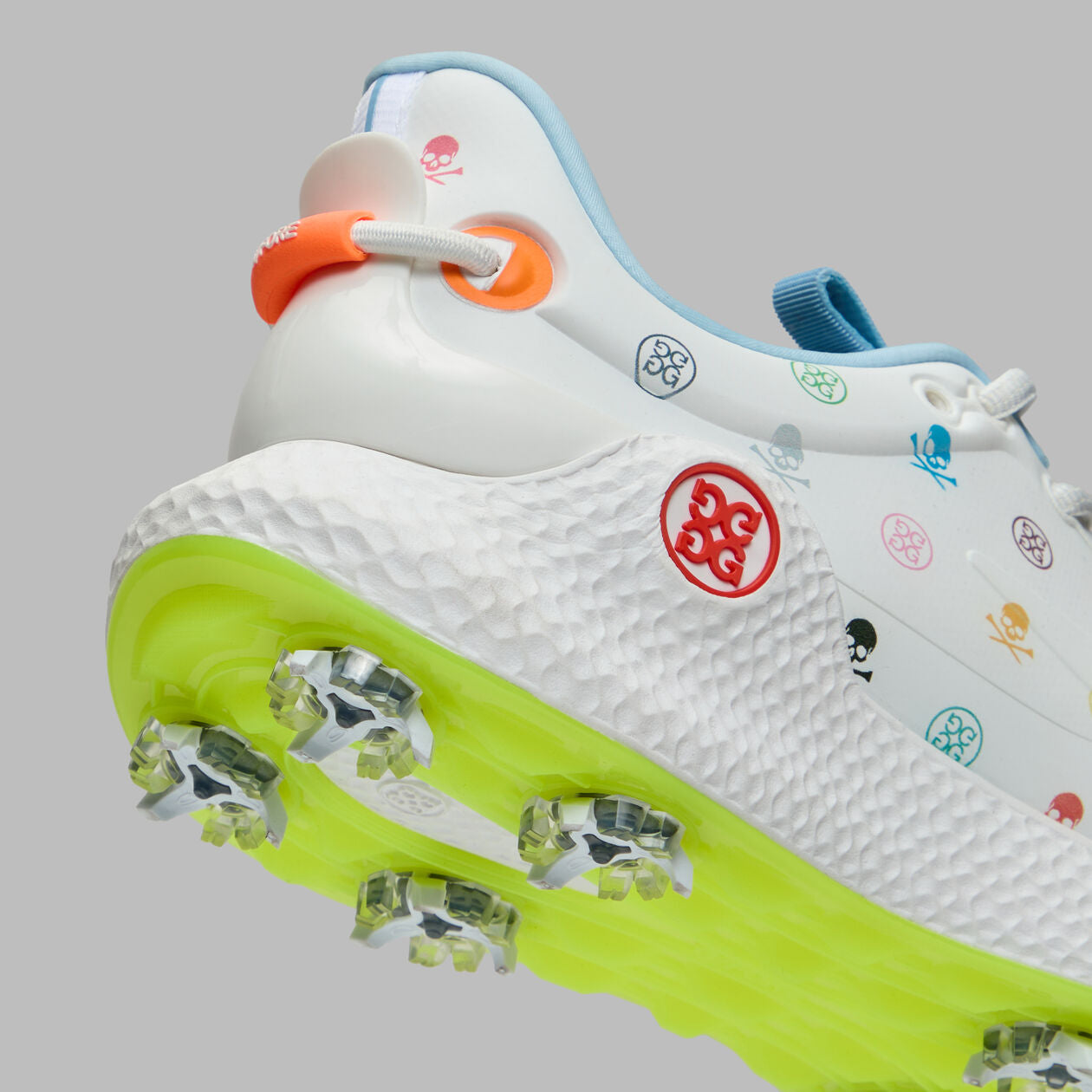 2025 G/Fore Women's MG4+ O2 G/Lock Skull & Tees Golf Shoes: Snow/Multi