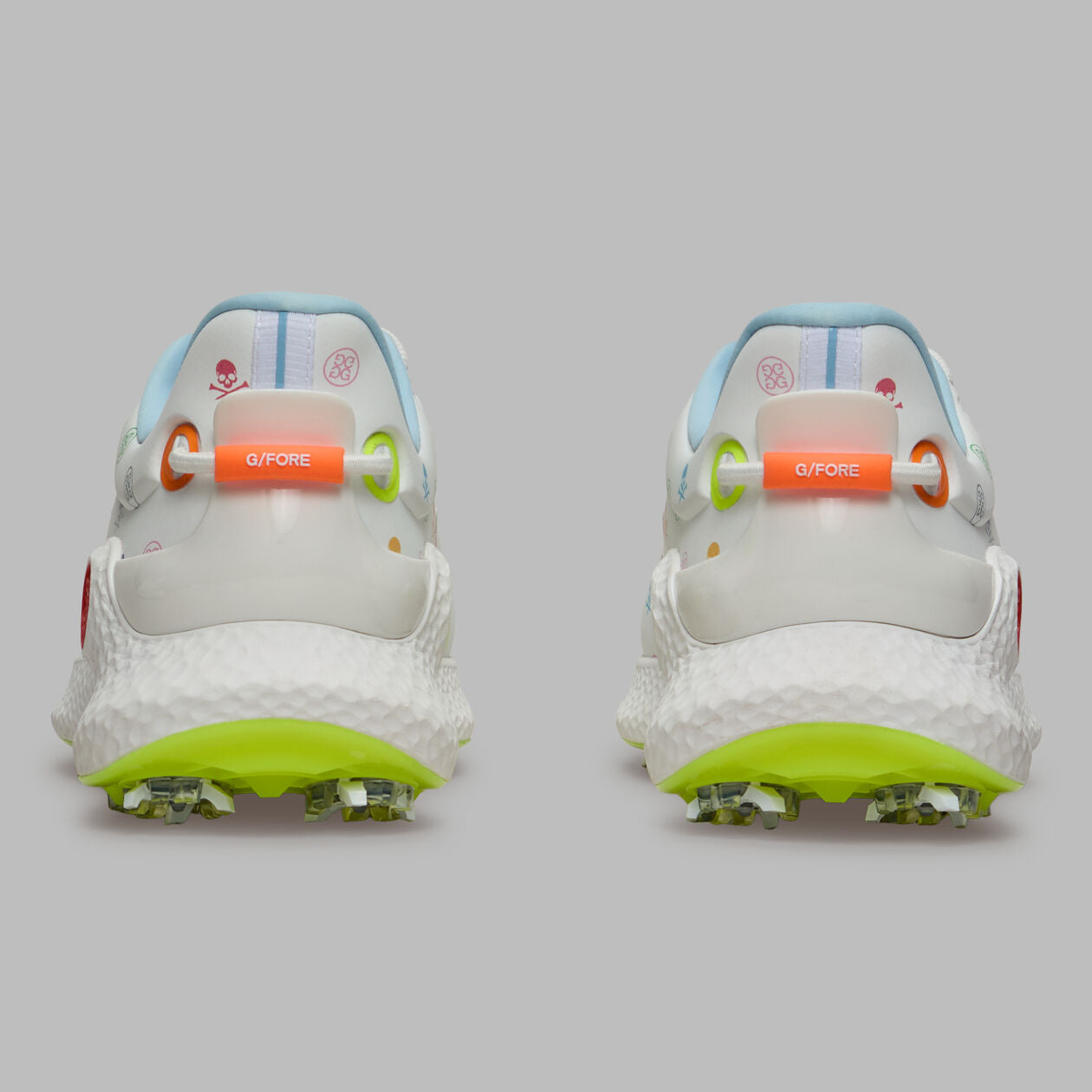 2025 G/Fore Women's MG4+ O2 G/Lock Skull & Tees Golf Shoes: Snow/Multi