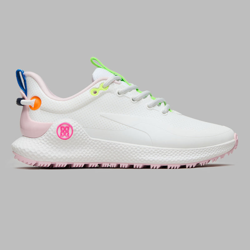 ¡Completamente nuevas! Zapatillas de golf MG4+ O2 perforadas para mujer de G/Fore: nieve/multicolor