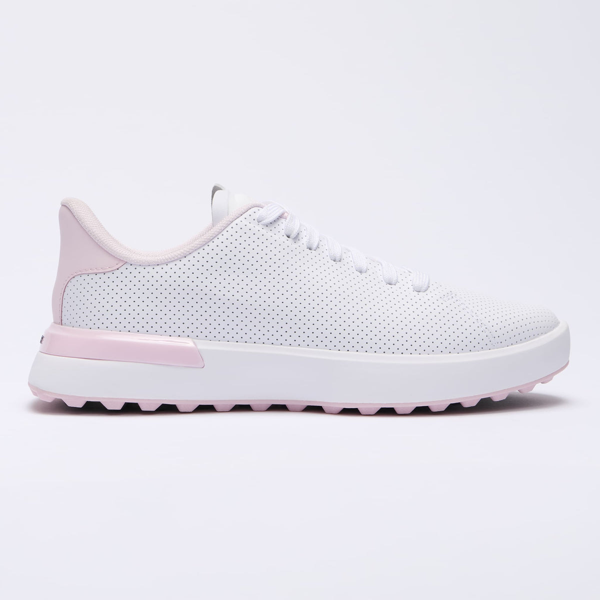 Zapatillas de golf G.112 Kiltie perforadas de edición limitada para mujer G/Fore 2026: blanco nieve/rosa rubor