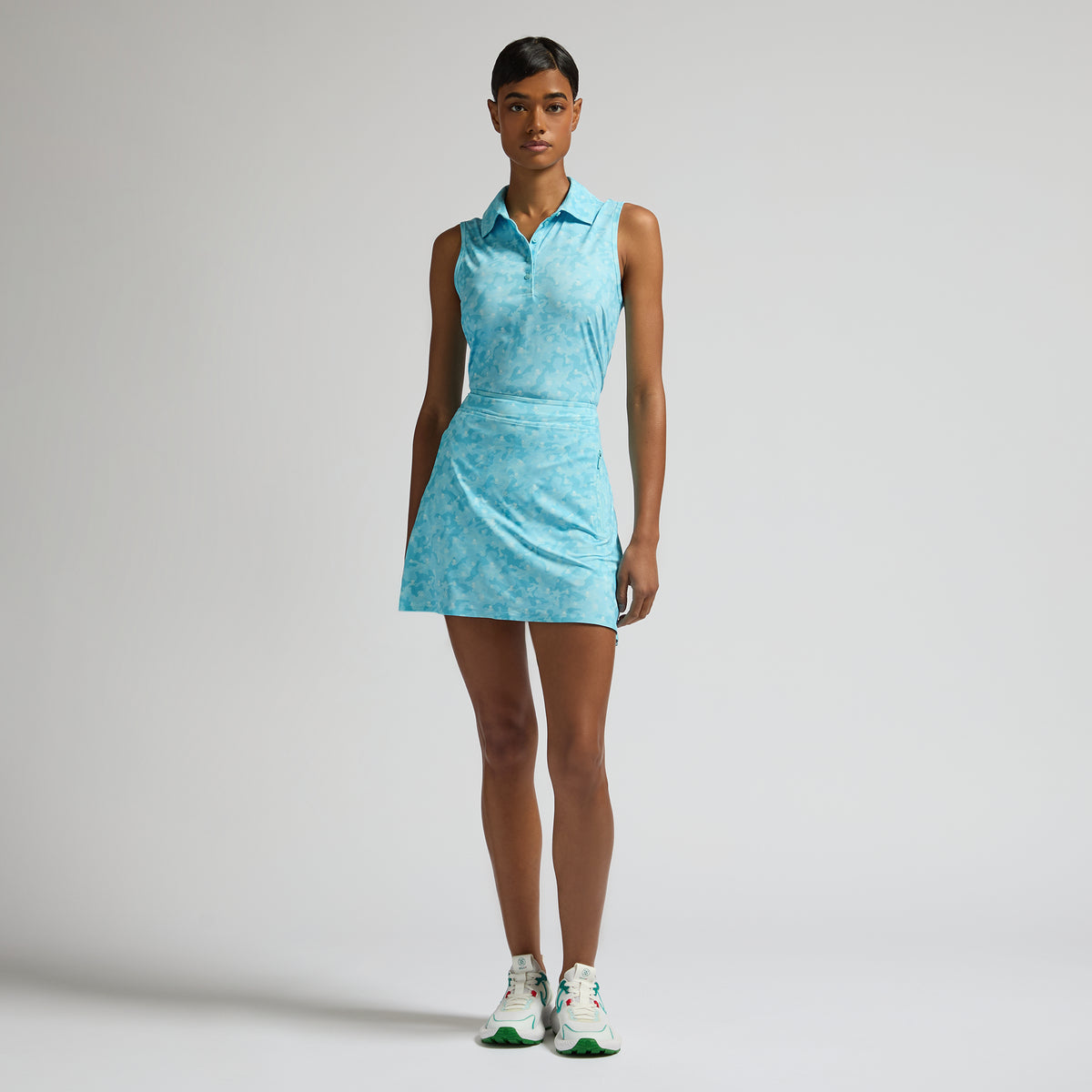 G/Fore Women's Icon Camo Silky Tech Nylon A-Line Skort: Powder