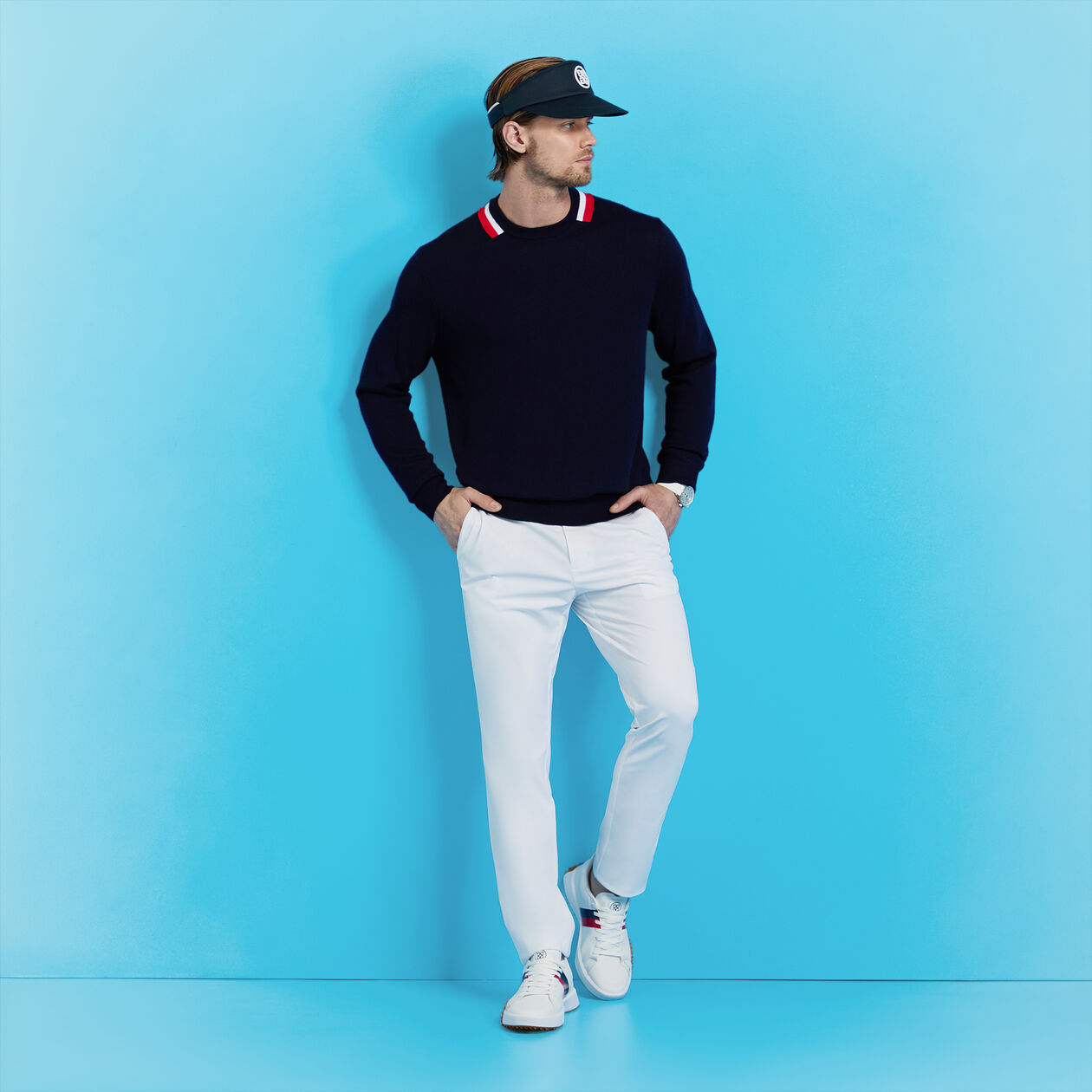 G/Fore Tour 5-Pocket 4-Way Stretch Straight Leg Golf Pants: Snow