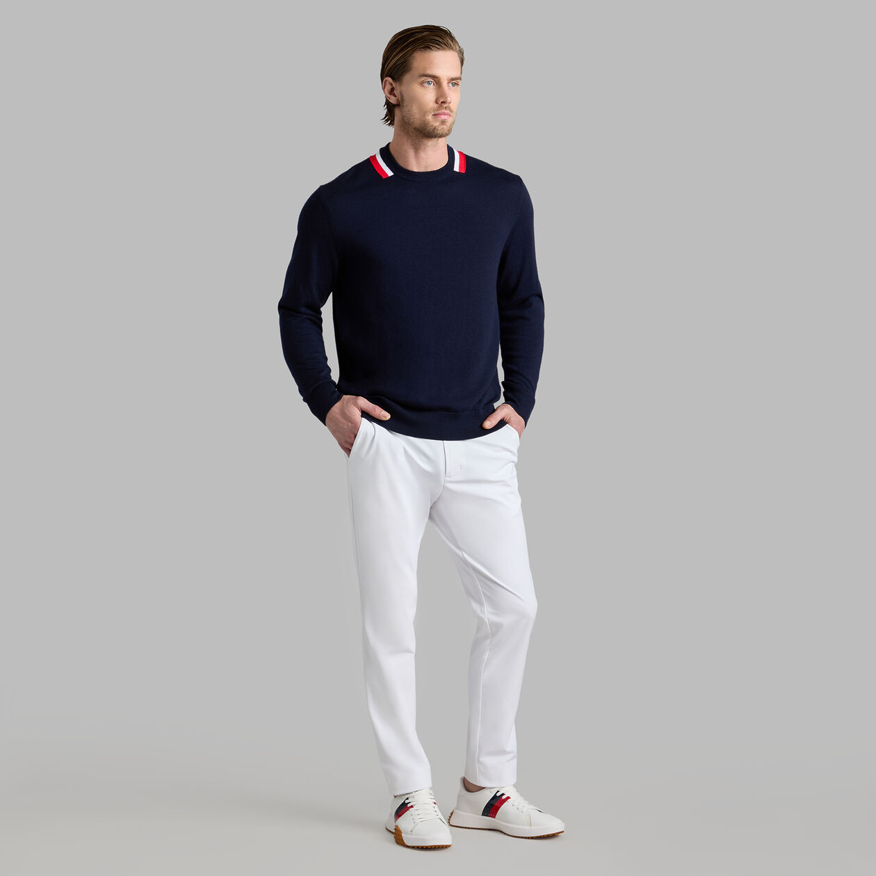 G/Fore Tour 5-Pocket 4-Way Stretch Straight Leg Golf Pants: Snow