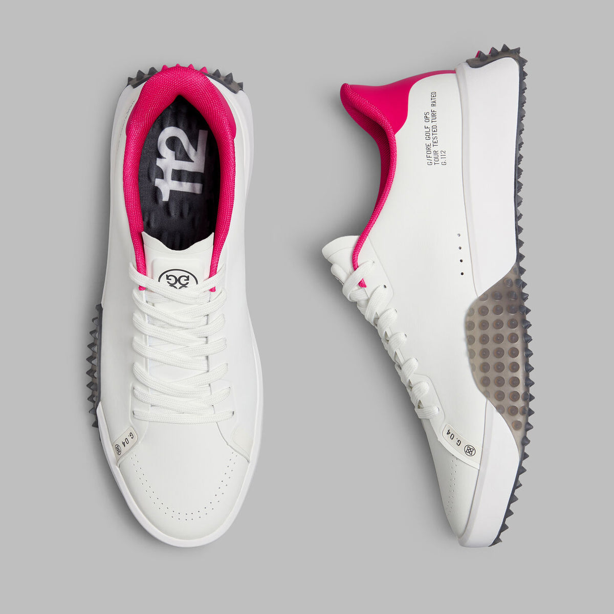 Brand New! G/Fore Men's G.112 Golf Shoes: Snow/ Framboise
