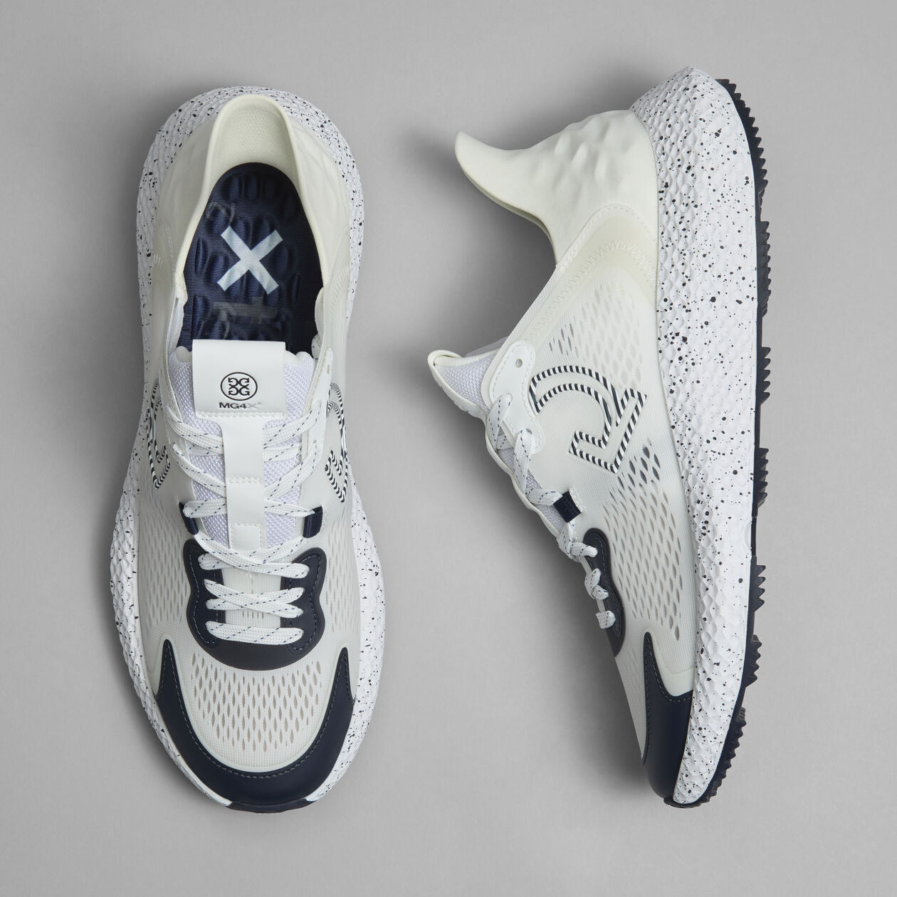Brand New! G/Fore Men's MG4X2 Knit Specks & Stripes Hybrid Golf Cross Trainer: Snow/Twilight