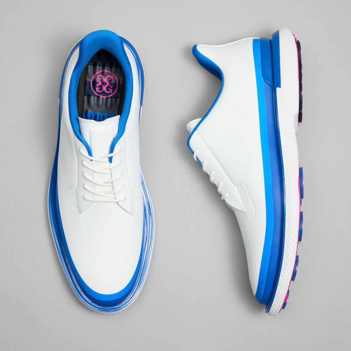 Brand New! G/Fore Men's Gallivan2r Tuxedo Stripe Golf Shoes: Snow/Lisbon
