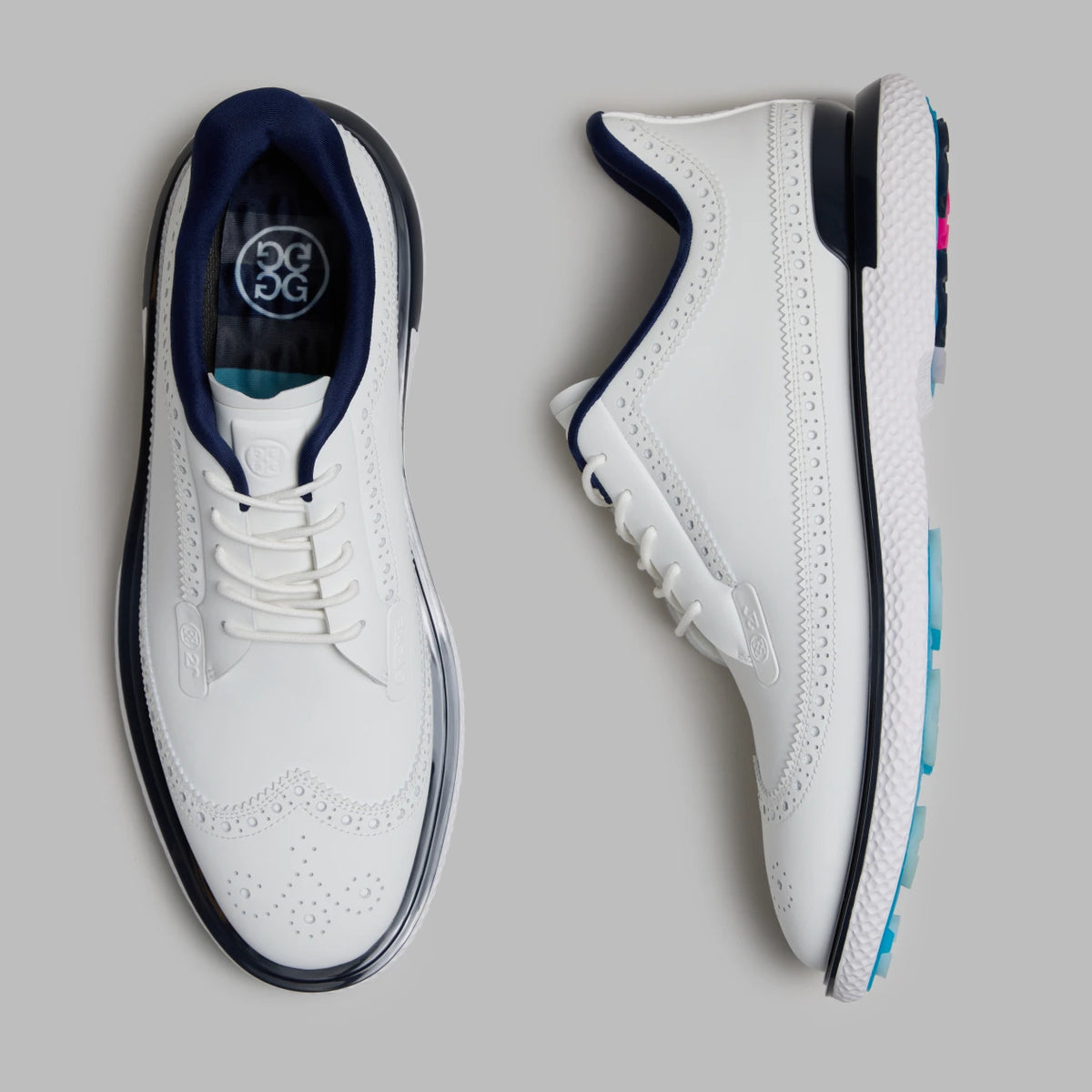 Brand New! G/Fore Men's Gallivan2r Longwing Golf Shoes: Snow/Twilight