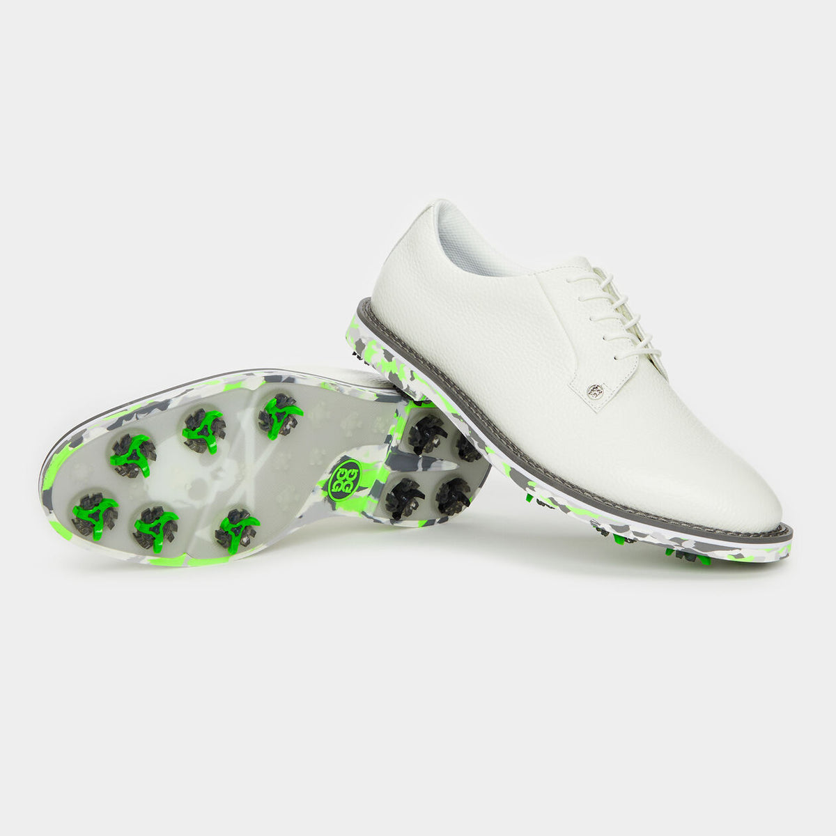 Brand New! G/Fore Men's G/Lock Gallivanter Pebble Leather Golf Shoes: Snow/Gecko