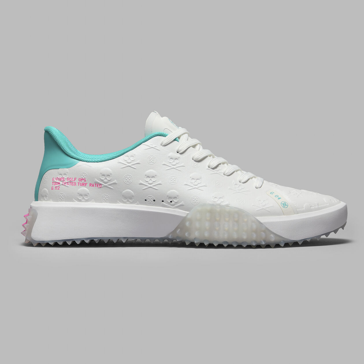 2025 G/Fore Men's G.112 Embossed Skull & Tees Golf Shoes: Snow/Siren