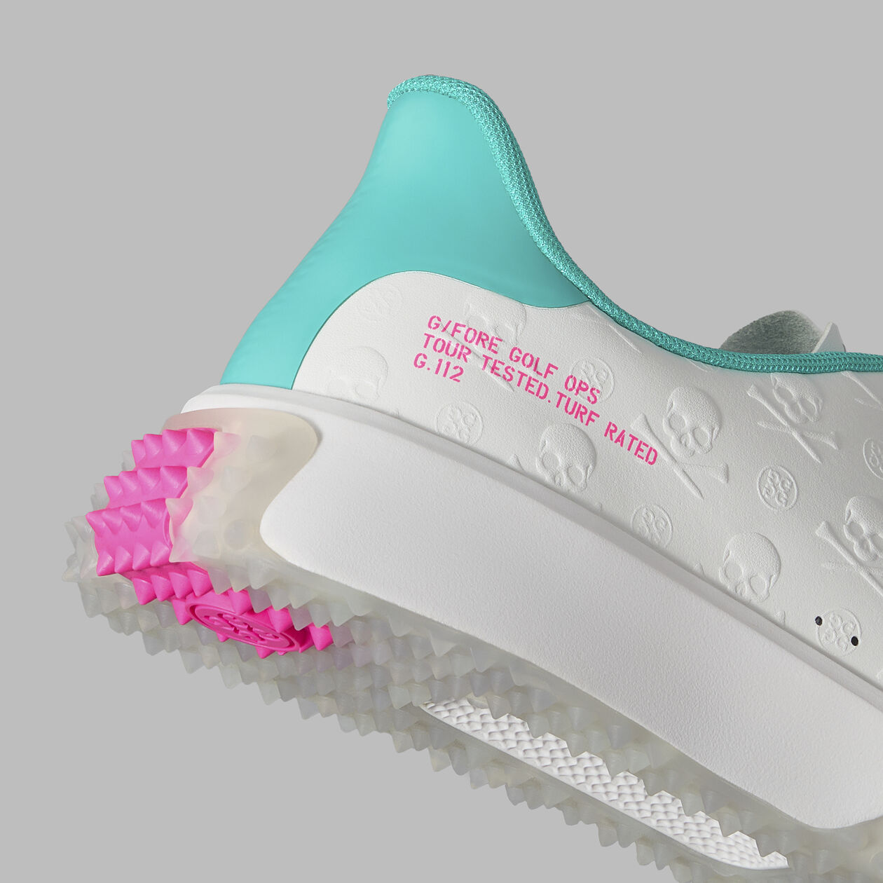 2025 G/Fore Men's G.112 Embossed Skull & Tees Golf Shoes: Snow/Siren