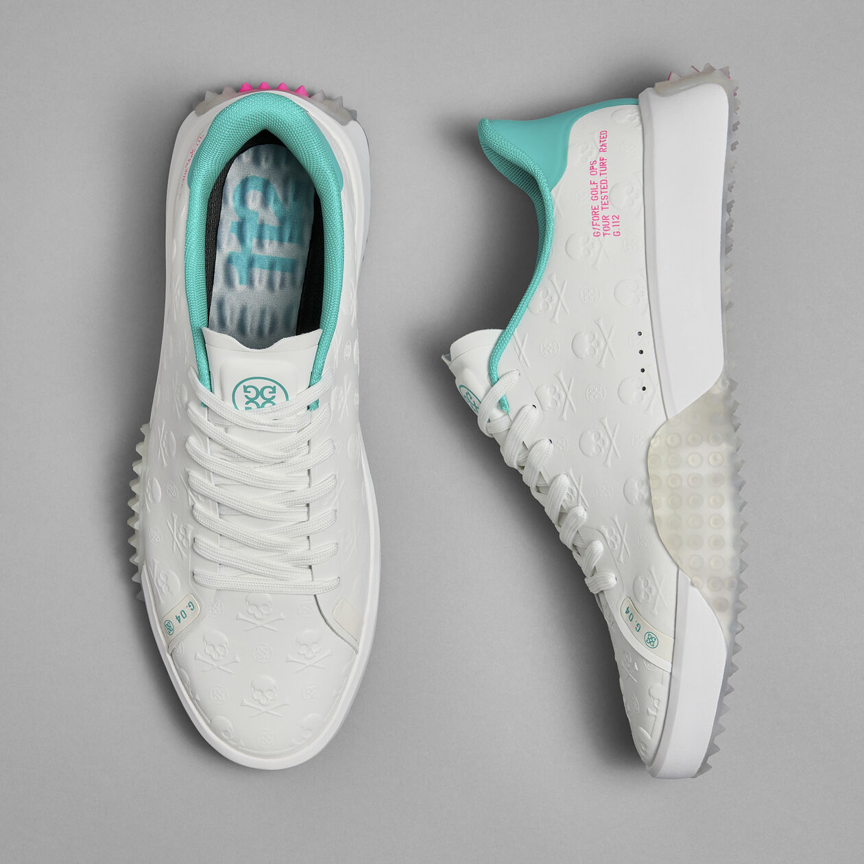 2025 G/Fore Men's G.112 Embossed Skull & Tees Golf Shoes: Snow/Siren