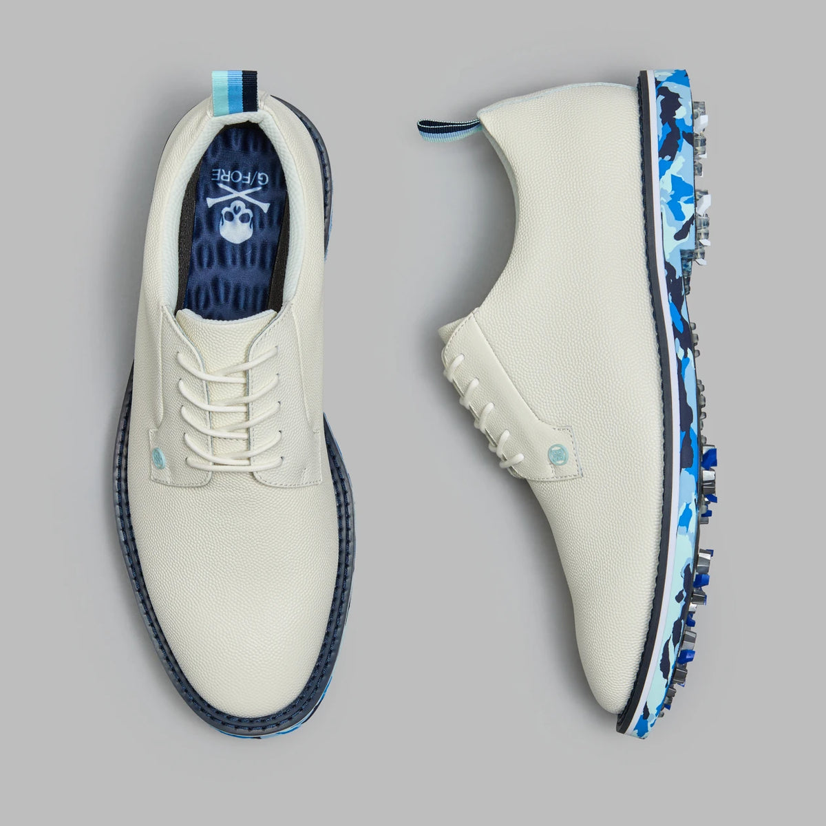 Brand New! G/FORE Gallivanter G/Lock Leather Camo Sole Golf Shoes : Snow