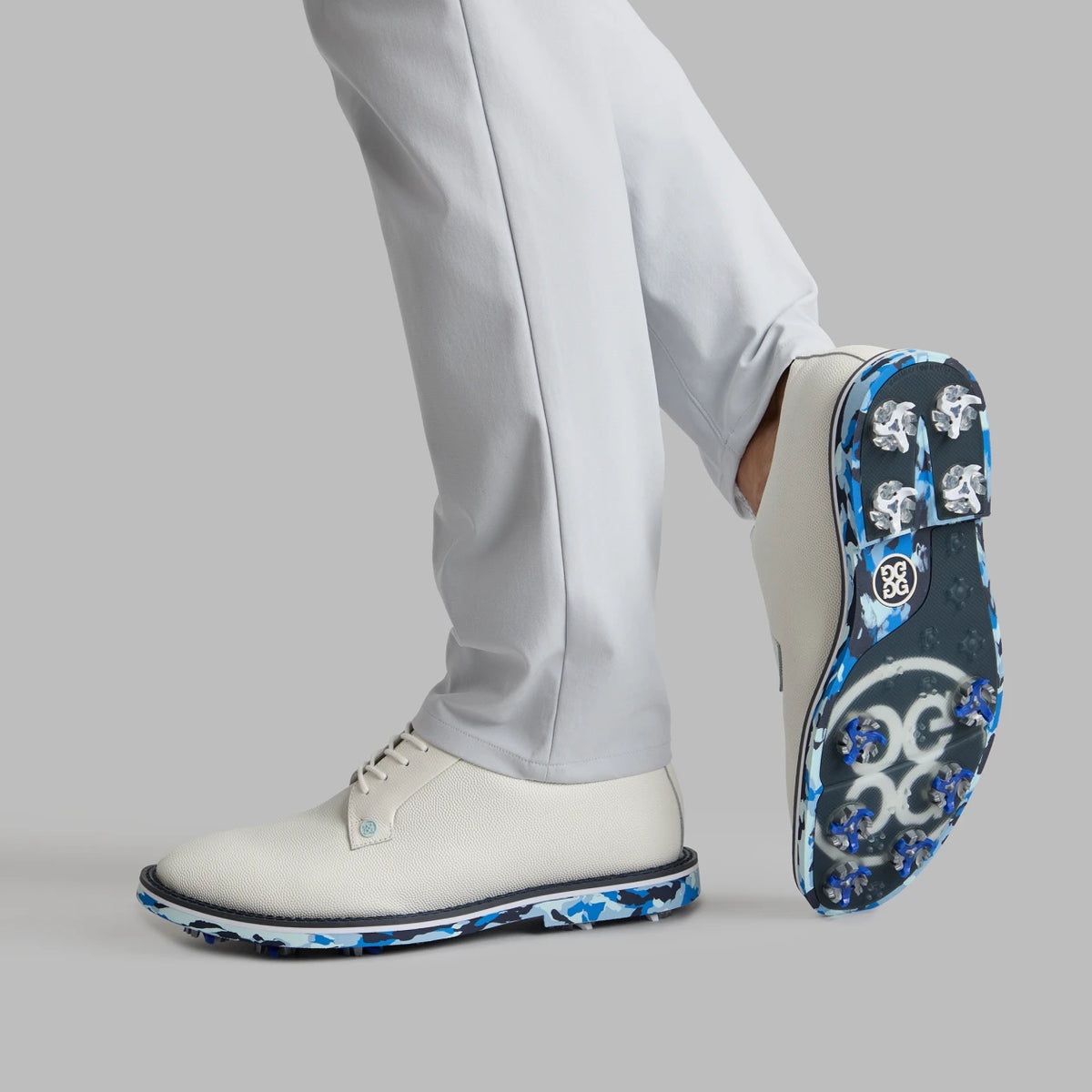 Brand New! G/FORE Gallivanter G/Lock Leather Camo Sole Golf Shoes : Snow
