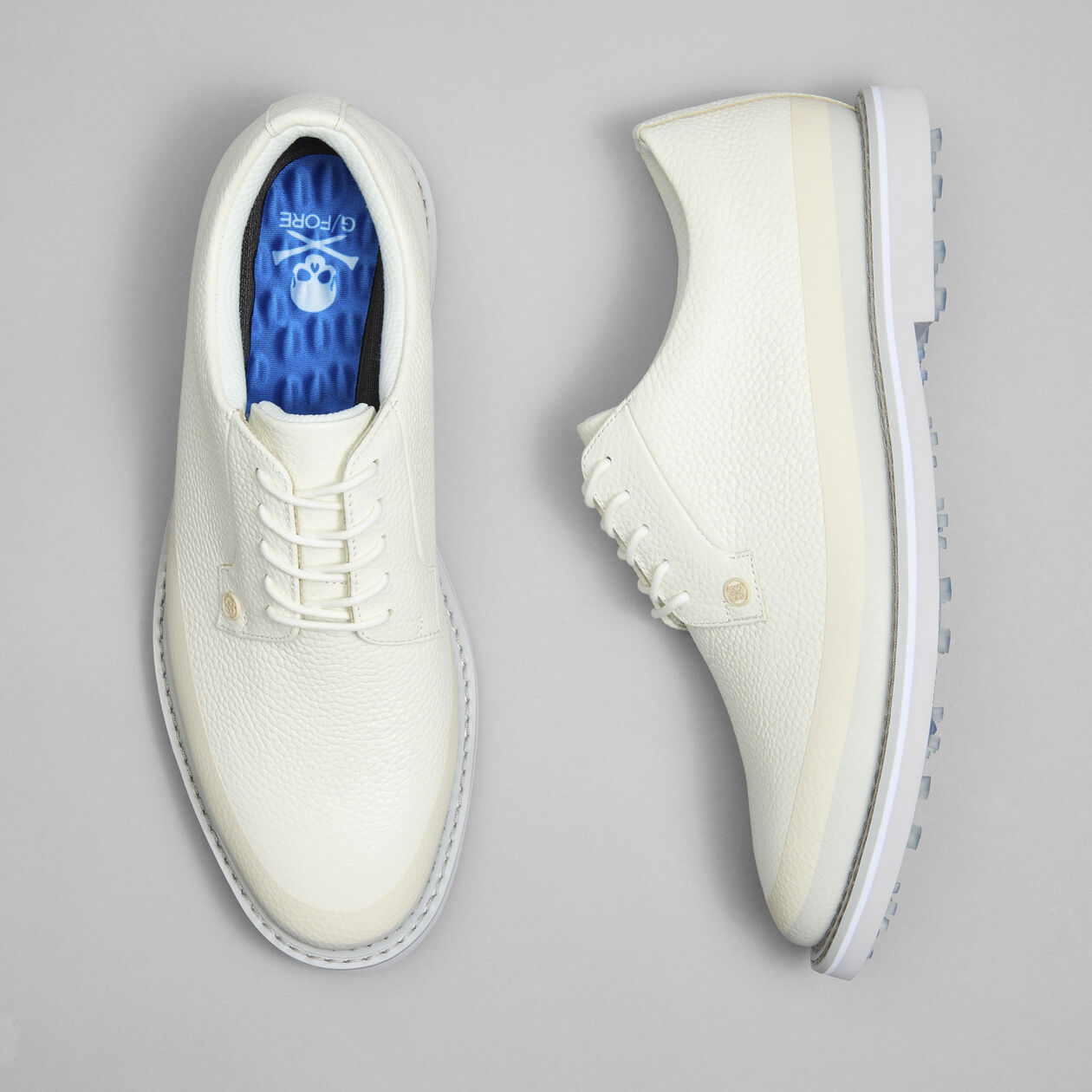 Brand New! G/Fore Men's Gallivanter Tuxedo Stripe Leather Golf Shoes: Snow/Nimbus