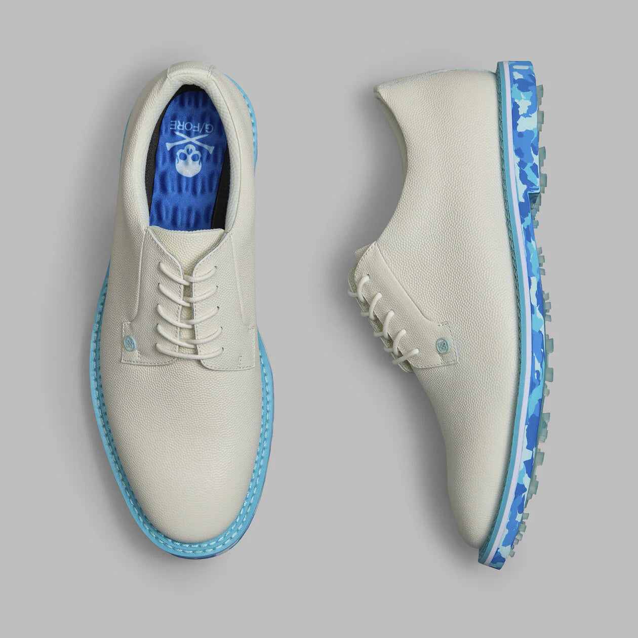 Brand New! G/Fore Men's Gallivanter Camo Sole Leather Golf Shoes: Snow/Mosaic