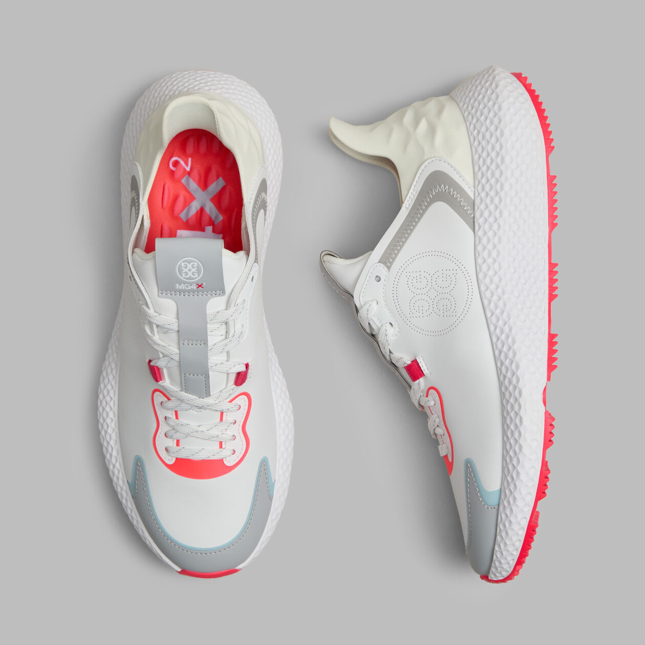 2025 G/Fore Men's MG4X2 Perforated Logo Hybrid Golf Cross Trainer: Snow/Birdie