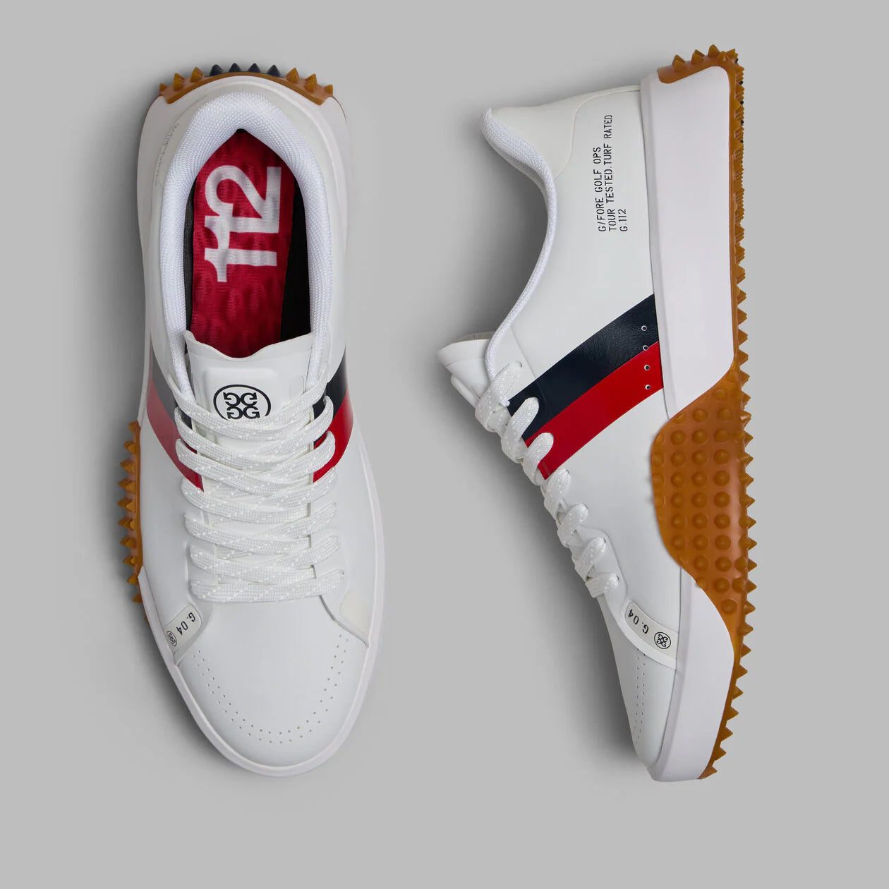 Brand New! G/Fore Men's G.112 Stripe Golf Shoes: Snow/Multi