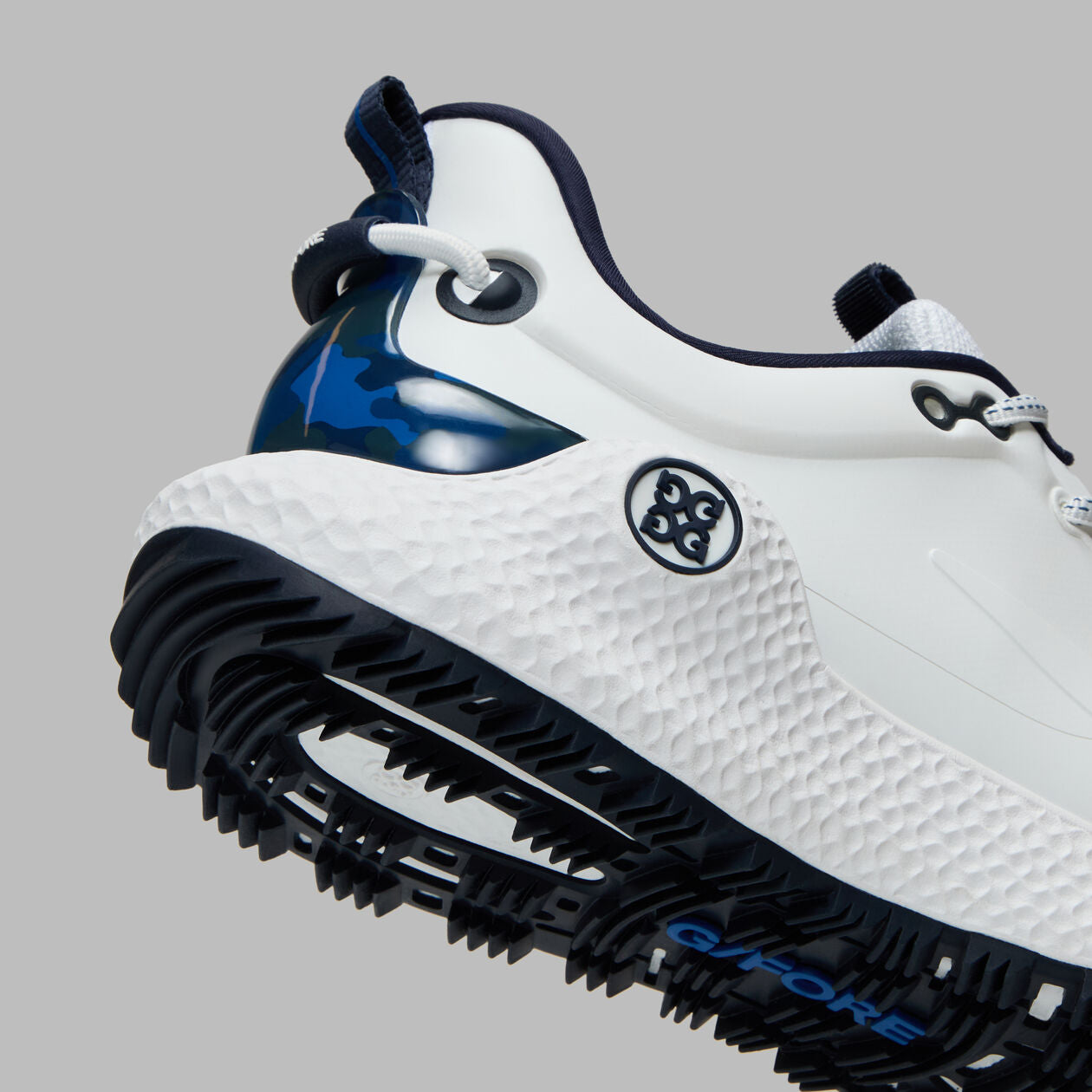 Brand New! G/Fore Men's MG4+ O2 Camo Accent Golf Shoes: Snow/Twilight (Wide Fit)