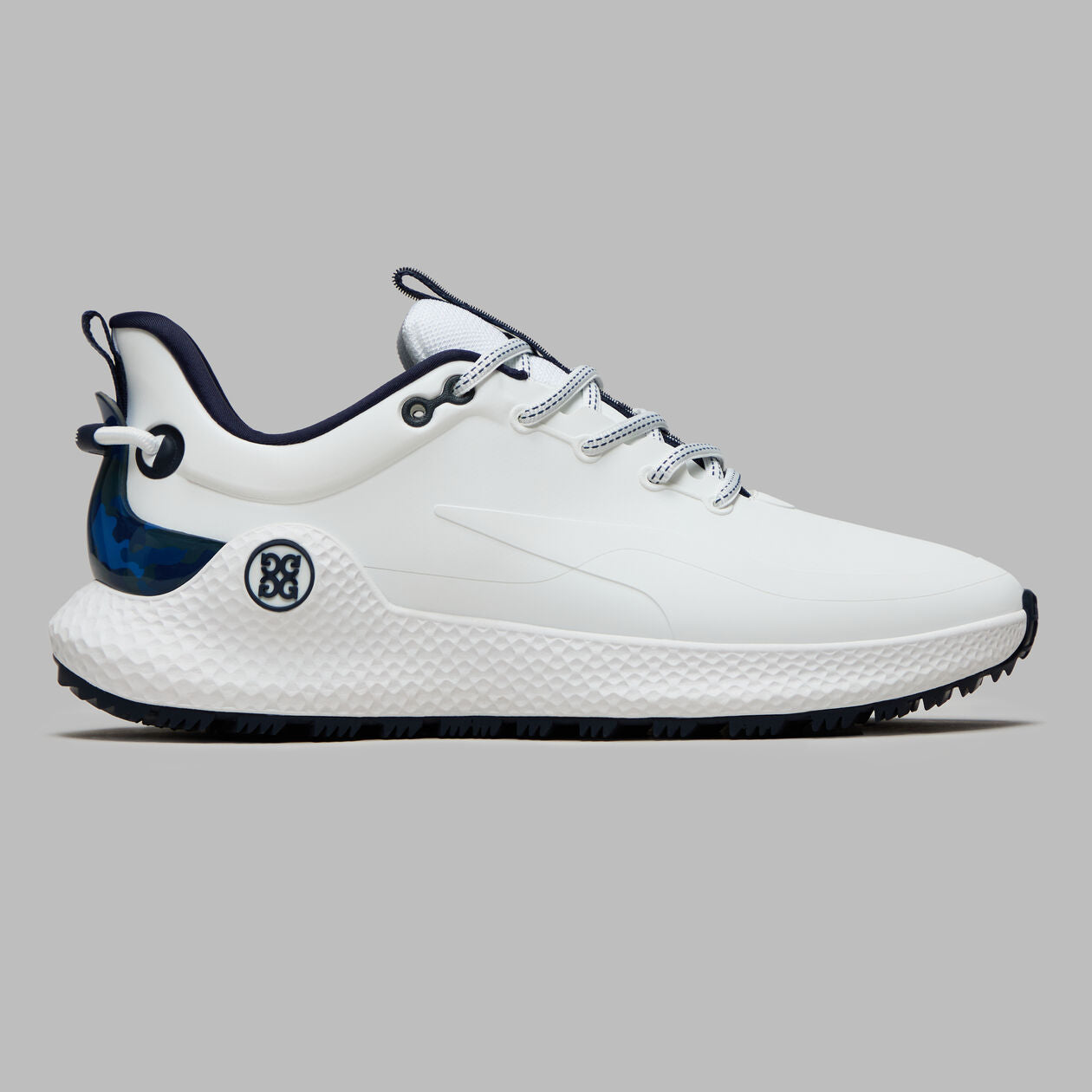 Brand New! G/Fore Men's MG4+ O2 Camo Accent Golf Shoes: Snow/Twilight (Wide Fit)